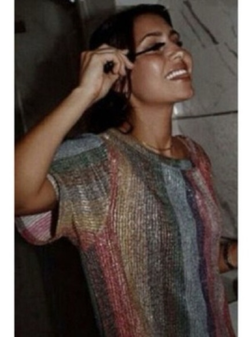 Zara Sz M Rainbow Stripe Sparkly Sequin Midi Dress Bloggers Fav Festival Disco - Picture 5 of 13